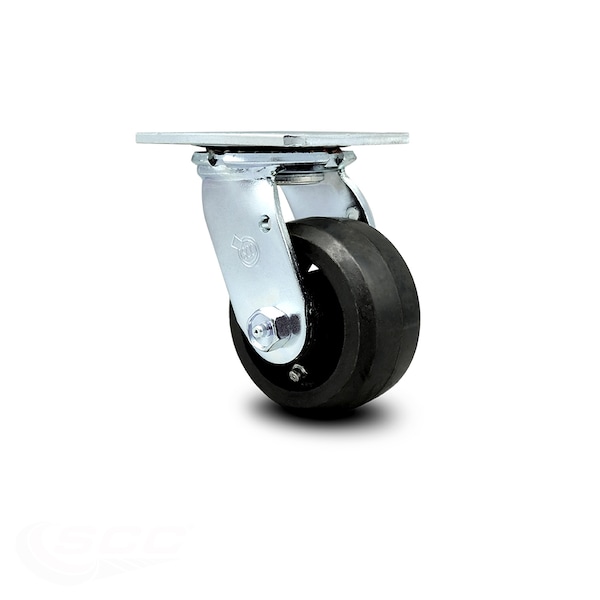 4 Inch Rubber on Steel Wheel Swivel Caster with Ball Bearing
